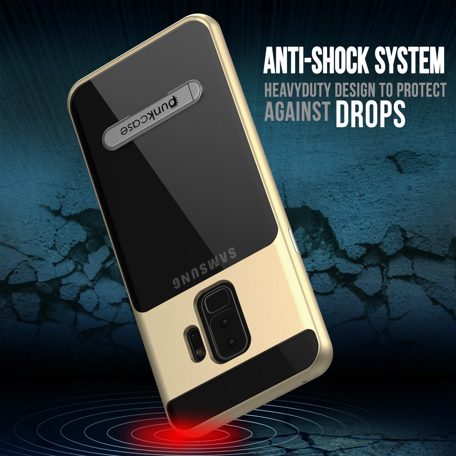 Galaxy S9+ Plus Case, PUNKcase [LUCID 3.0 Series] [Slim Fit] Armor Cover w/ Integrated Screen Protector [Gold]