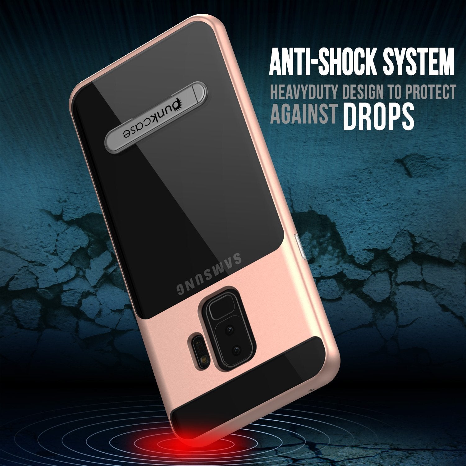 Galaxy S9+ Plus Case Punkcase Lucid 3.0 Series [Slim Fit] Rose Gold Armor Cover