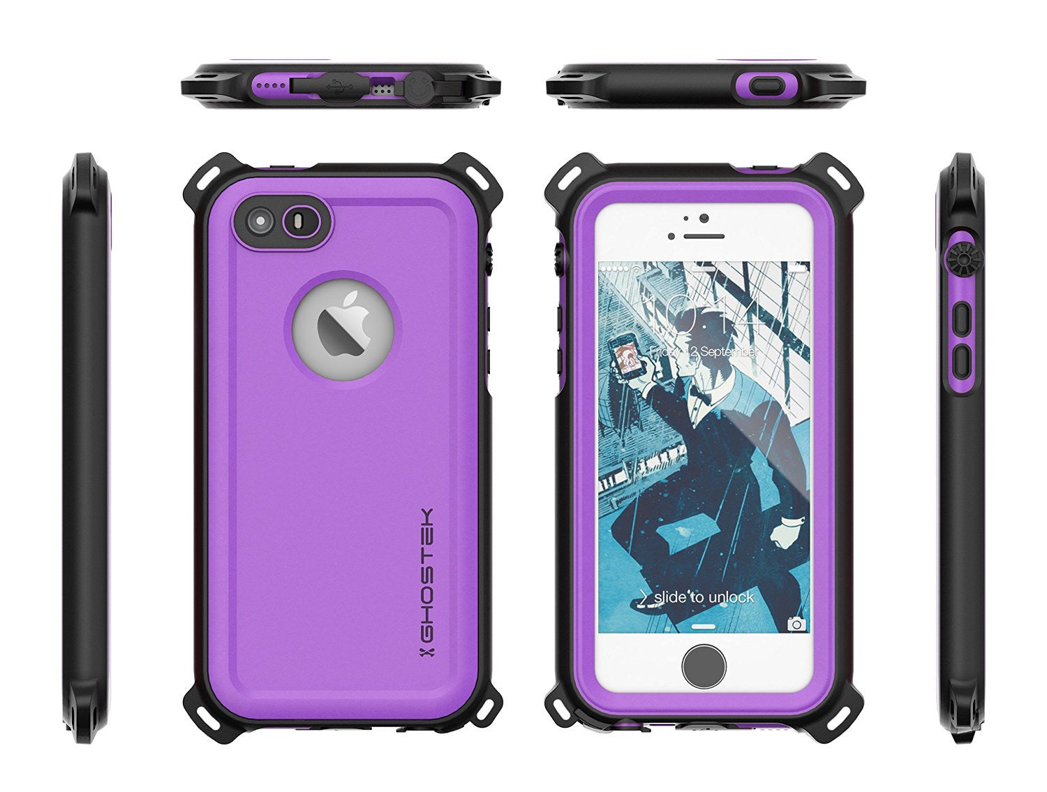 iPhone SE/5S/5 Waterproof Case, Ghostek® Nautical Purple Series| Underwater | Aluminum Frame