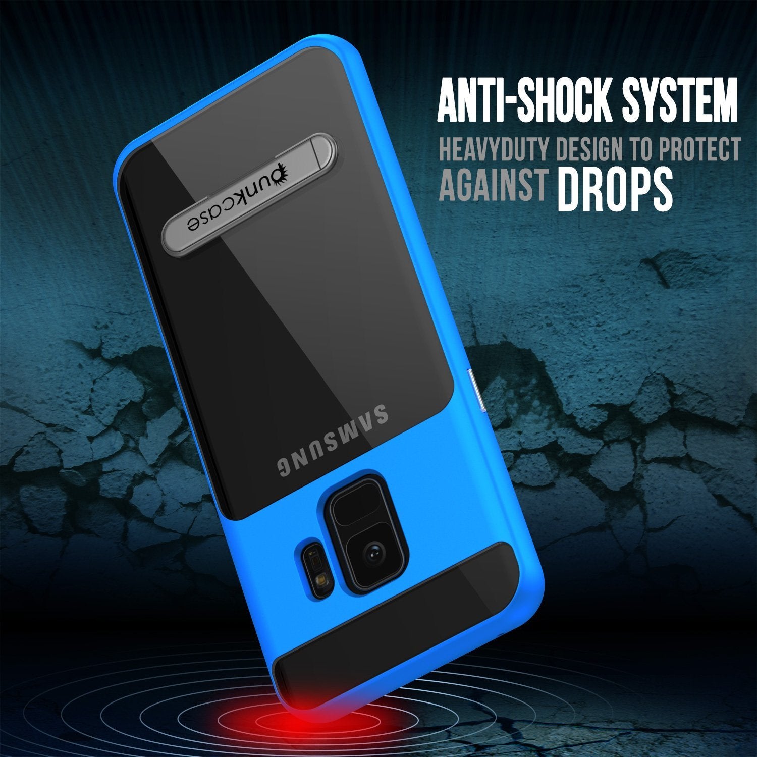 Galaxy S9 Case, PUNKcase [LUCID 3.0 Series] [Slim Fit] Armor Cover w/ Integrated Screen Protector [Blue]