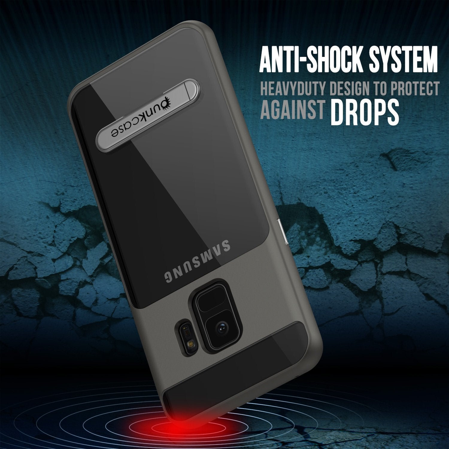 Galaxy S9 Case, PUNKcase [LUCID 3.0 Series] [Slim Fit] Armor Cover w/ Integrated Screen Protector [Grey]