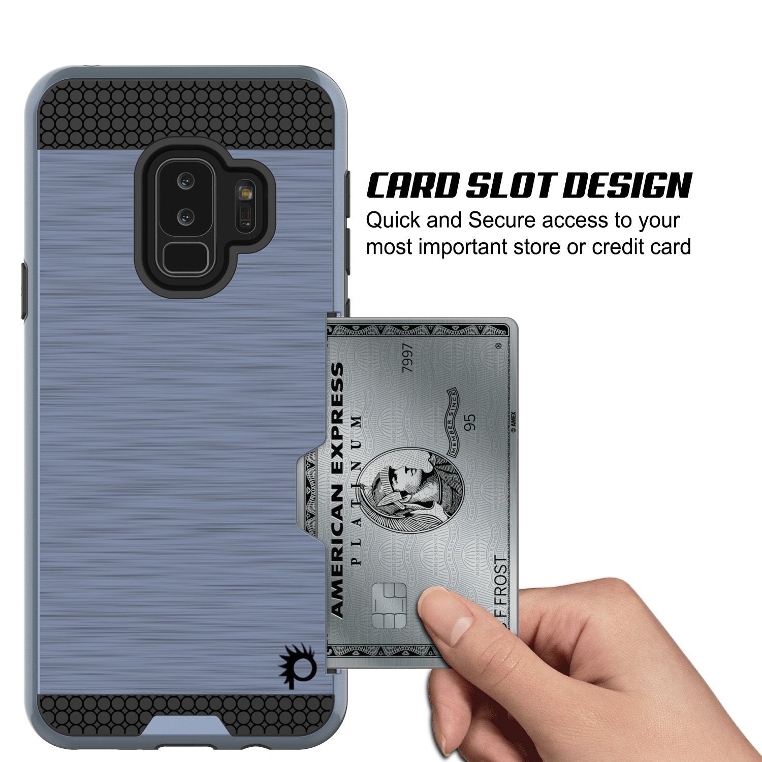 Galaxy S9 Plus Case, PUNKcase [SLOT Series] [Slim Fit] Dual-Layer Armor Navy Cover