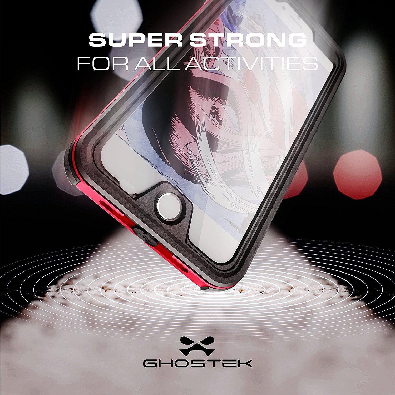 iPhone 7+ Plus Waterproof Case, Ghostek® Atomic 3.0 Black Series | Underwater | Touch-ID