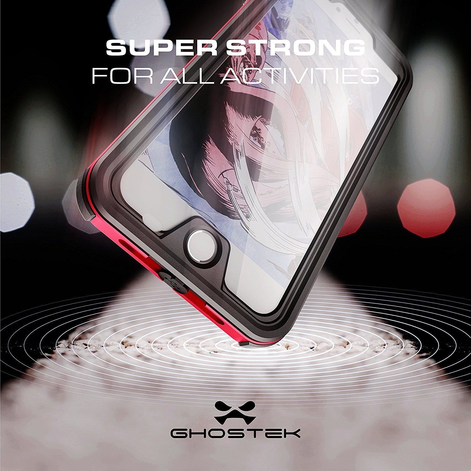 iPhone 8+ Plus Waterproof Case, Ghostek® Atomic 3.0 Black Series | Underwater | Touch-ID