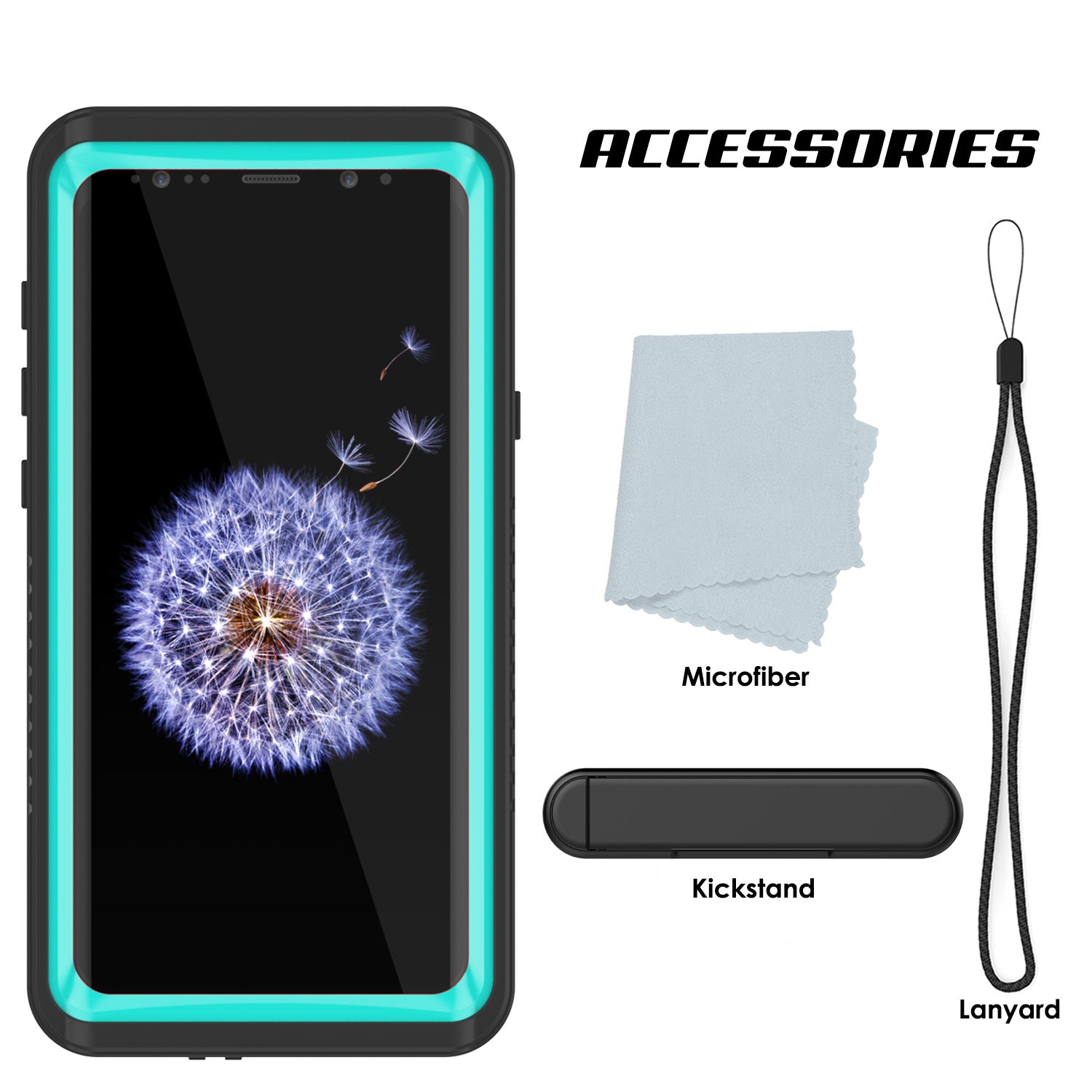 Galaxy S9 Waterproof Case, Punkcase [Extreme Series] [Slim Fit] Armor Cover [Teal]