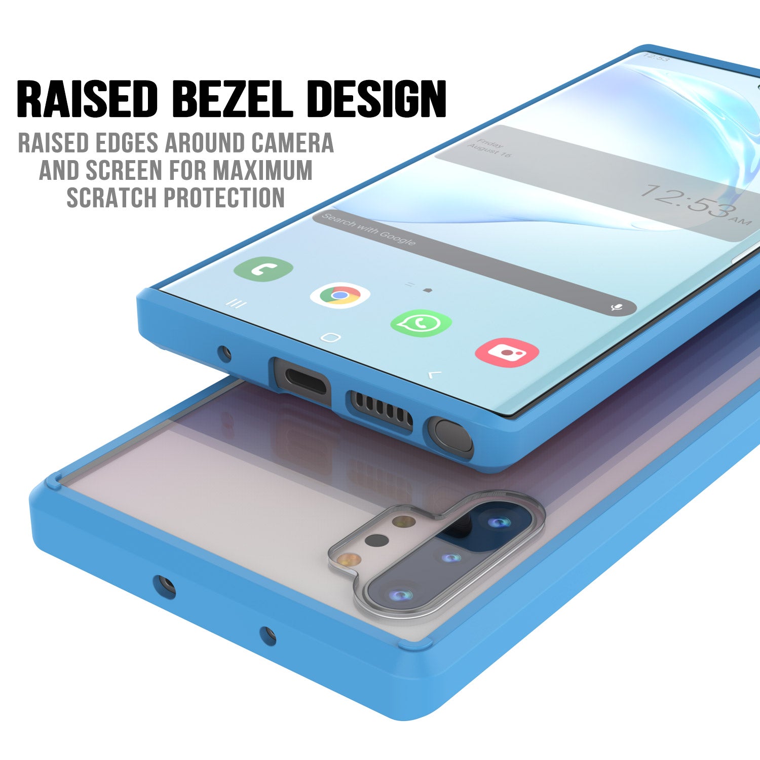 Galaxy Note 10+ Plus Punkcase Lucid-2.0 Series Slim Fit Armor Light Blue Case Cover