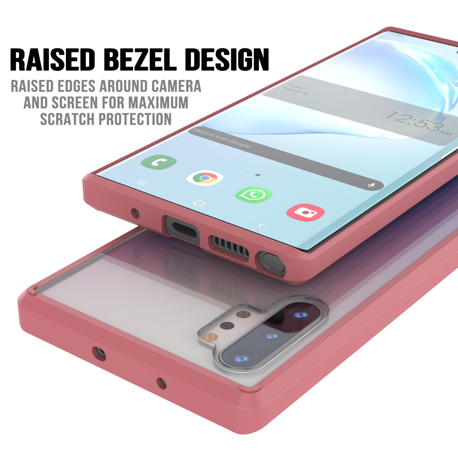 Galaxy Note 10+ Plus Punkcase Lucid-2.0 Series Slim Fit Armor Pink Case Cover