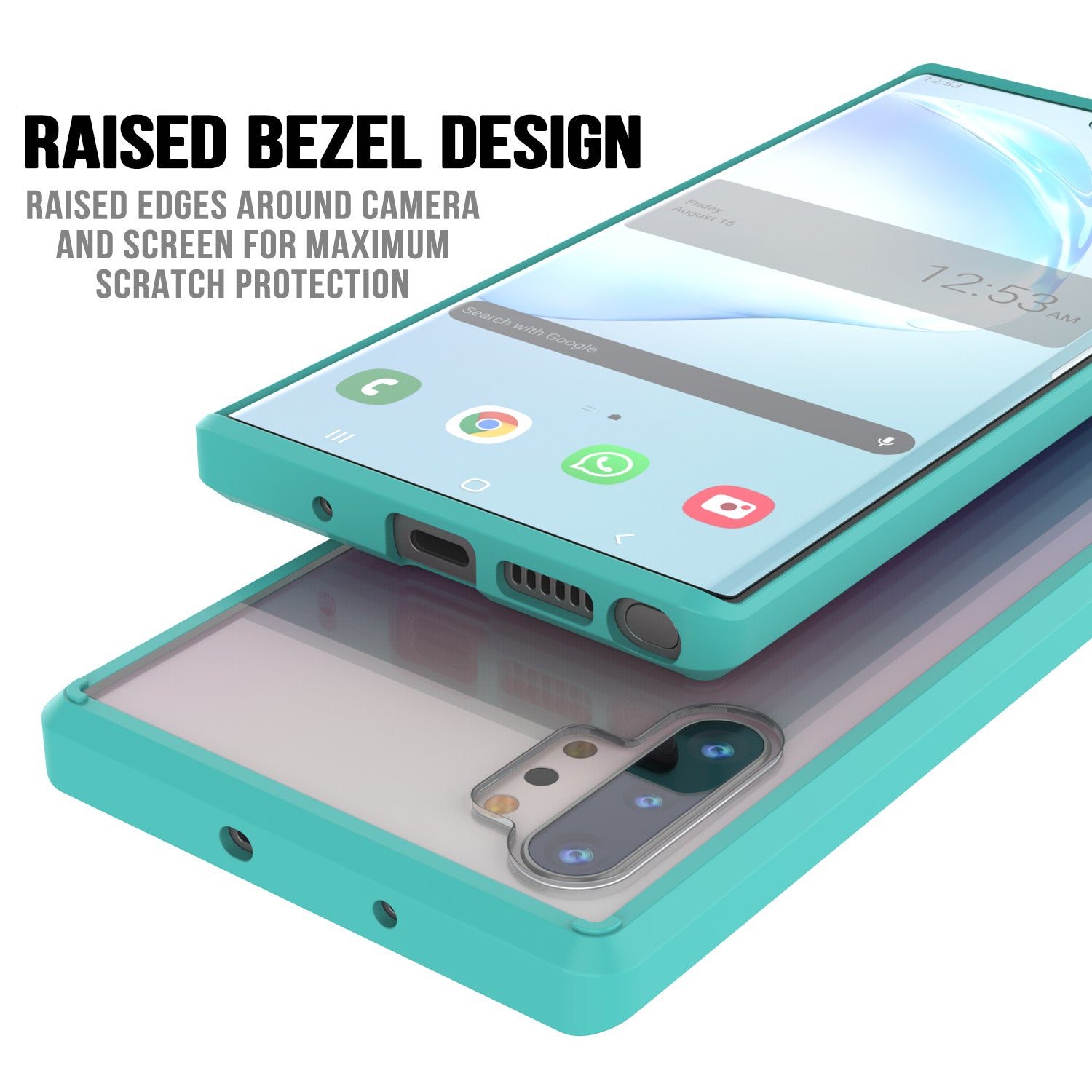 Galaxy Note 10+ Plus Punkcase Lucid-2.0 Series Slim Fit Armor Teal Case Cover