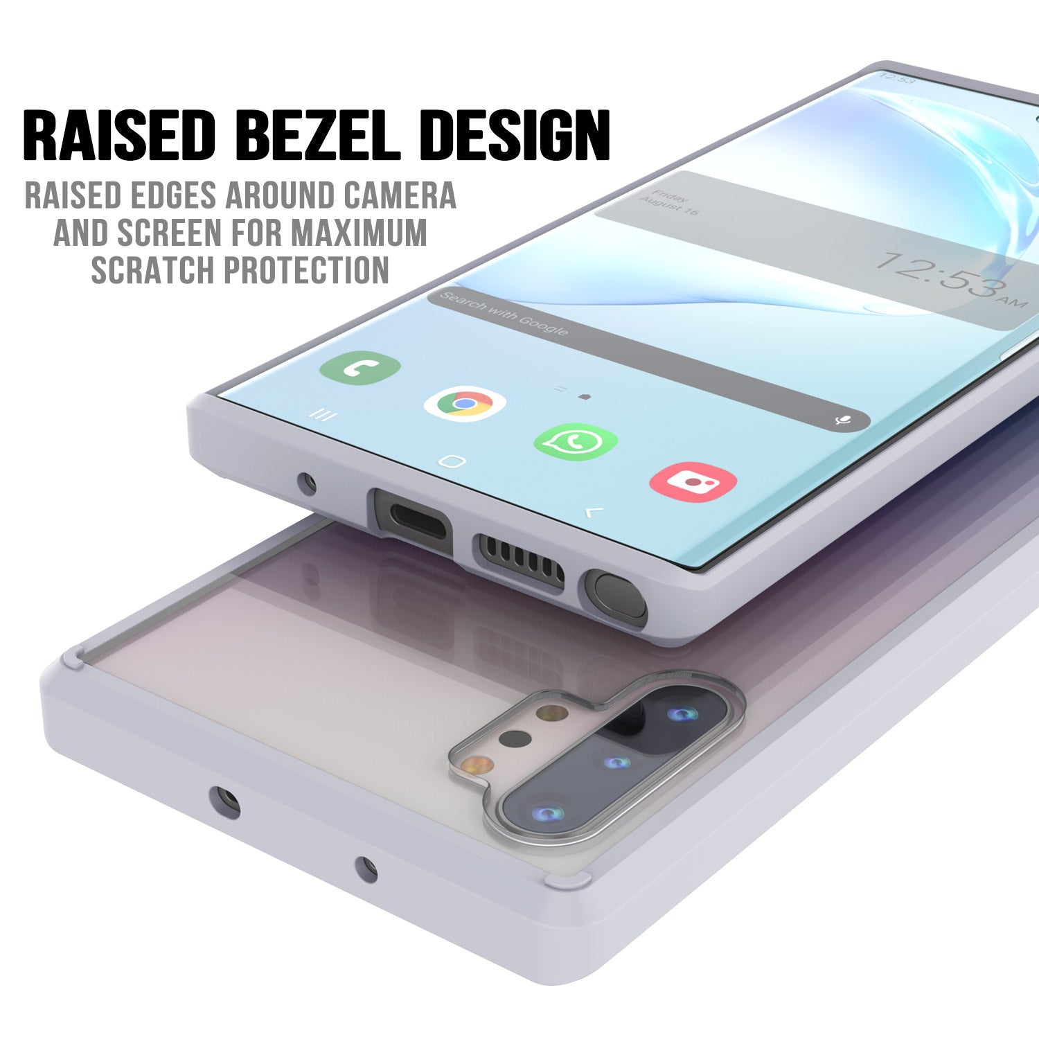 Galaxy Note 10+ Plus Punkcase Lucid-2.0 Series Slim Fit Armor White Case Cover