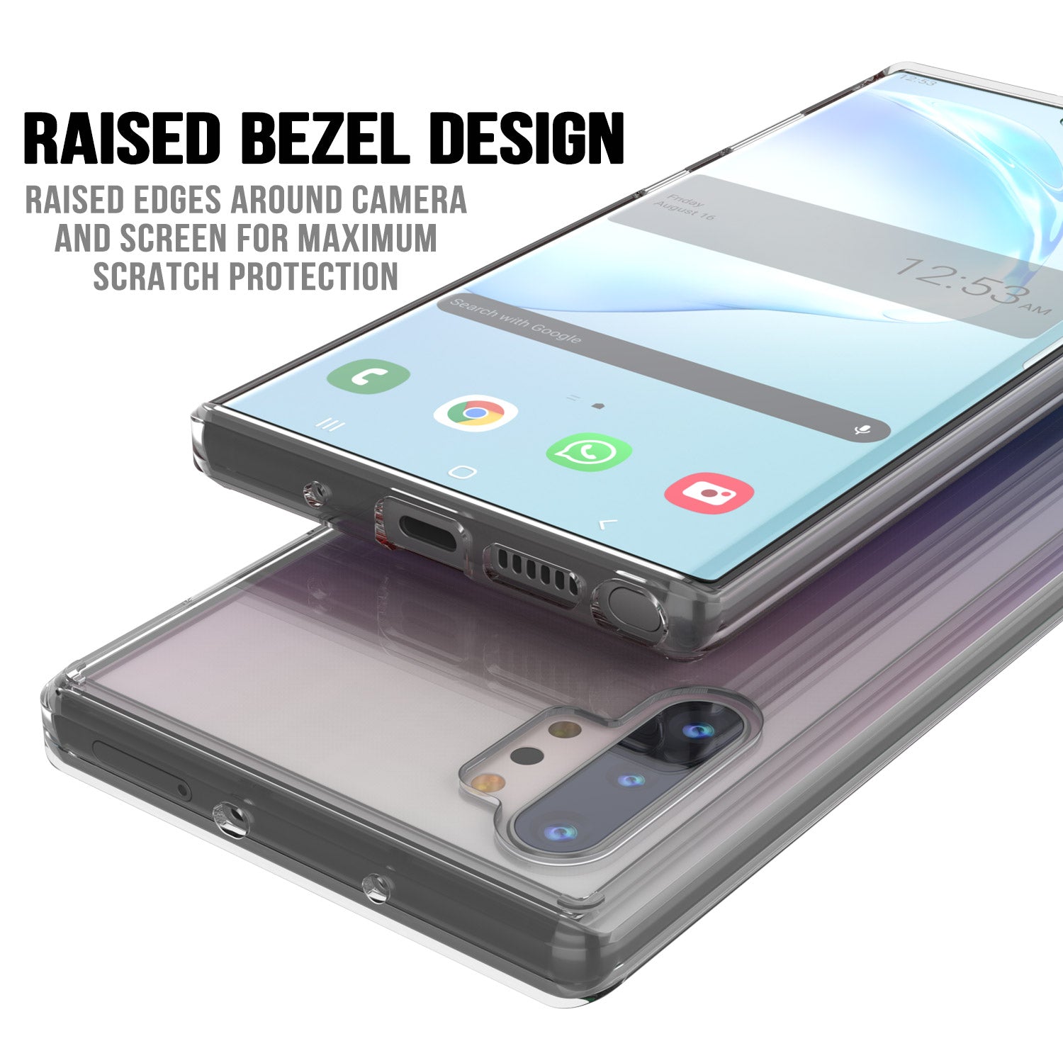 Galaxy Note 10+ Plus Punkcase Lucid-2.0 Series Slim Fit Armor Clear Case Cover