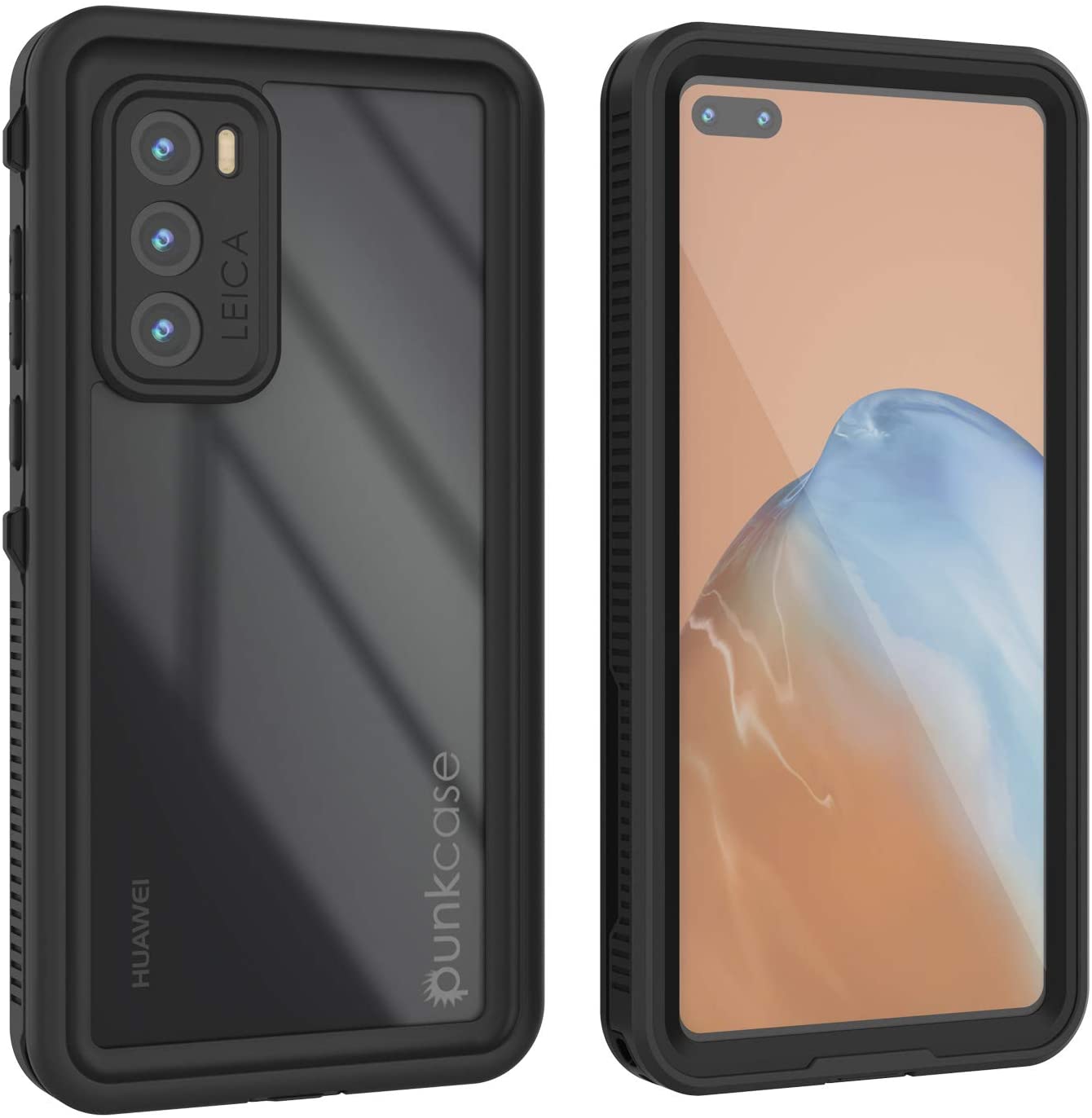 Huawei P40 Waterproof IP68 Case, Punkcase [Black] [StudStar Series] [Slim Fit]