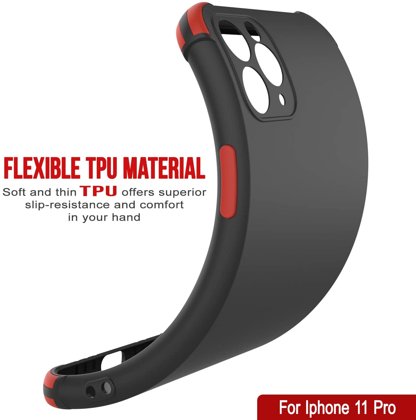 Punkcase Protective & Lightweight TPU Case [Sunshine Series] for iPhone 11 Pro [Black]