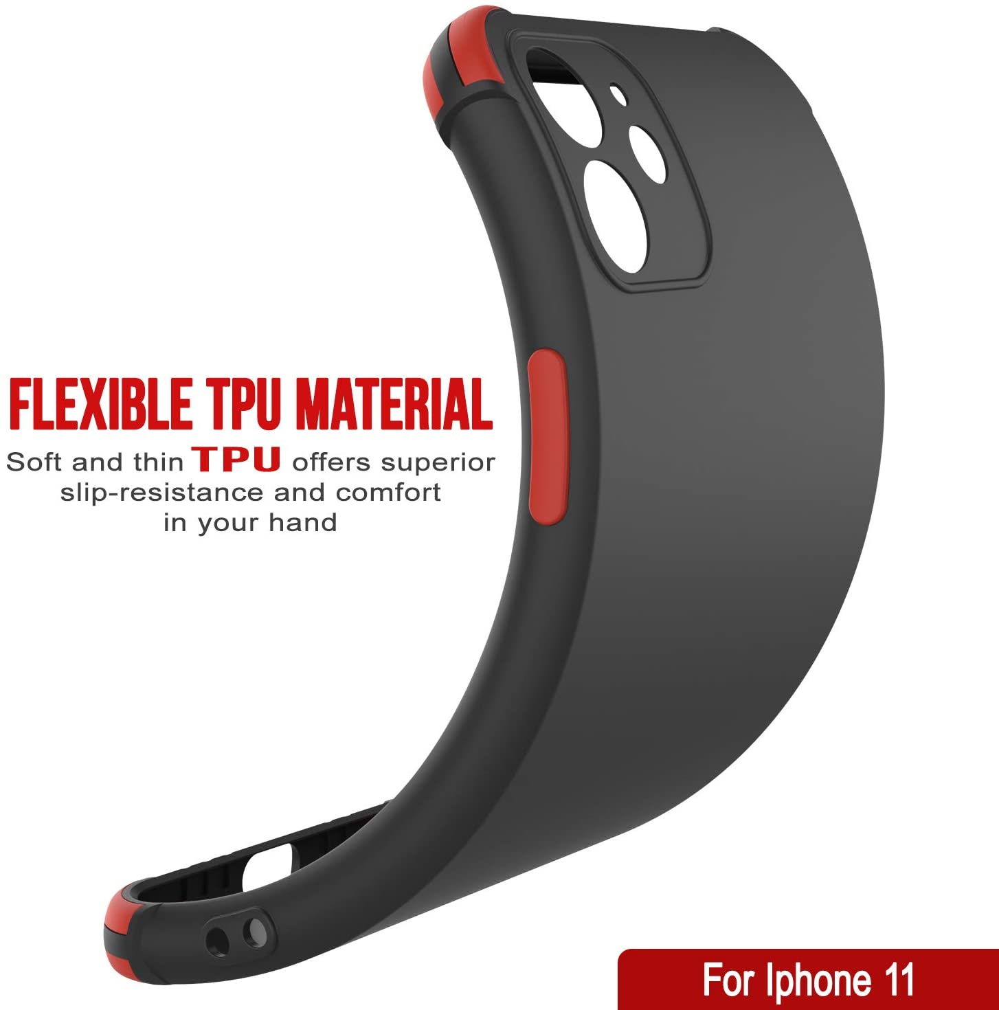 Punkcase Protective & Lightweight TPU Case [Sunshine Series] for iPhone 11 [Black]