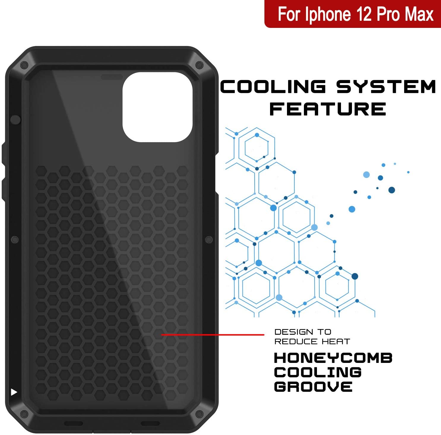 iPhone 12 Pro Max Metal Case, Heavy Duty Military Grade Armor Cover [shock proof] Full Body Hard [Black]