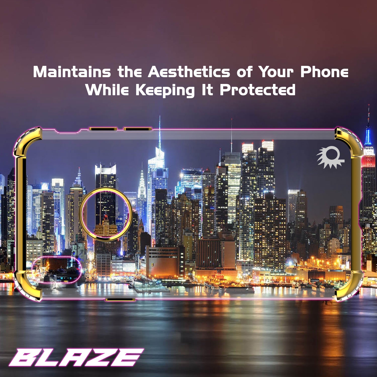 iPhone X Case, Punkcase BLAZE Gold Series Protective Cover W/ PunkShield Screen Protector