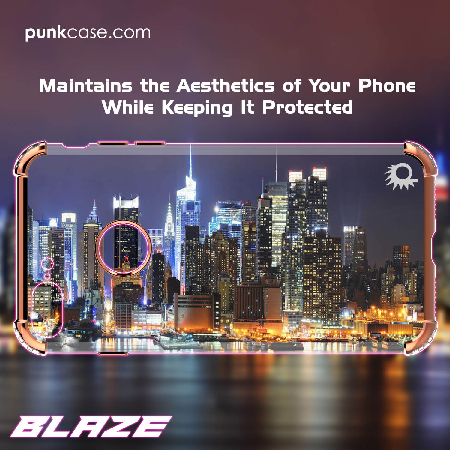 iPhone 8 PLUS Case, Punkcase BLAZE RoseGold Series Protective Cover W/ PunkShield Screen Protector