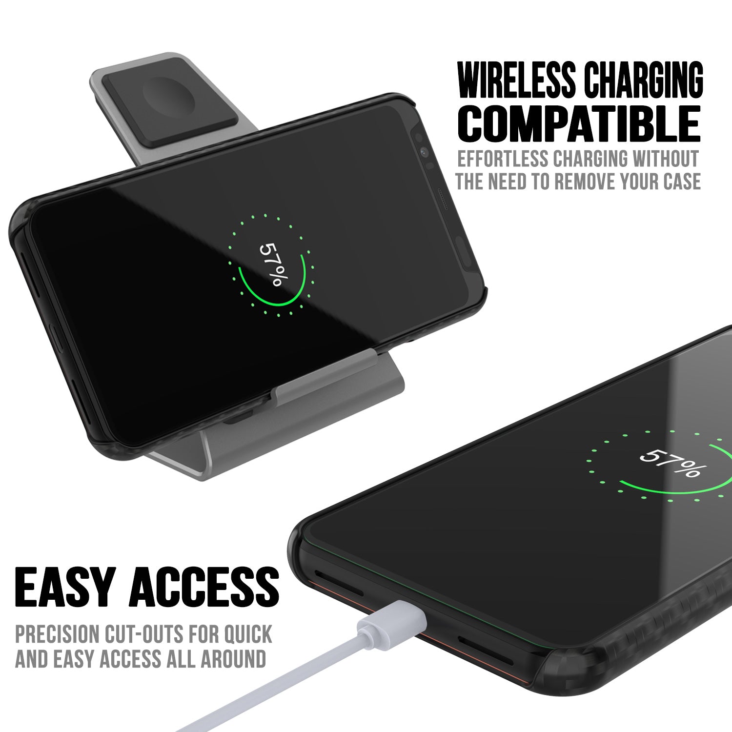 Google Pixel 4 CarbonShield Heavy Duty & Ultra Thin Leather Cover