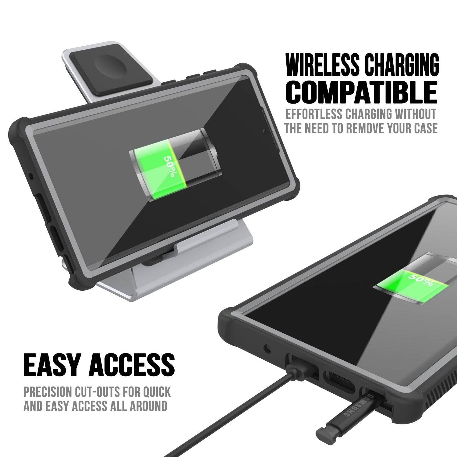 Punkcase Galaxy Note 10+ Plus Case, [Spartan Series] Black Rugged Heavy Duty Cover W/Built in Screen Protector