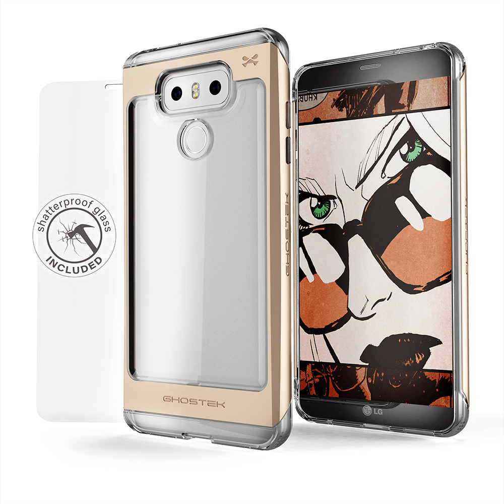 LG G6 Case, Ghostek® Cloak 2.0 Gold w/ Explosion-Proof Screen Protector | Aluminum Frame