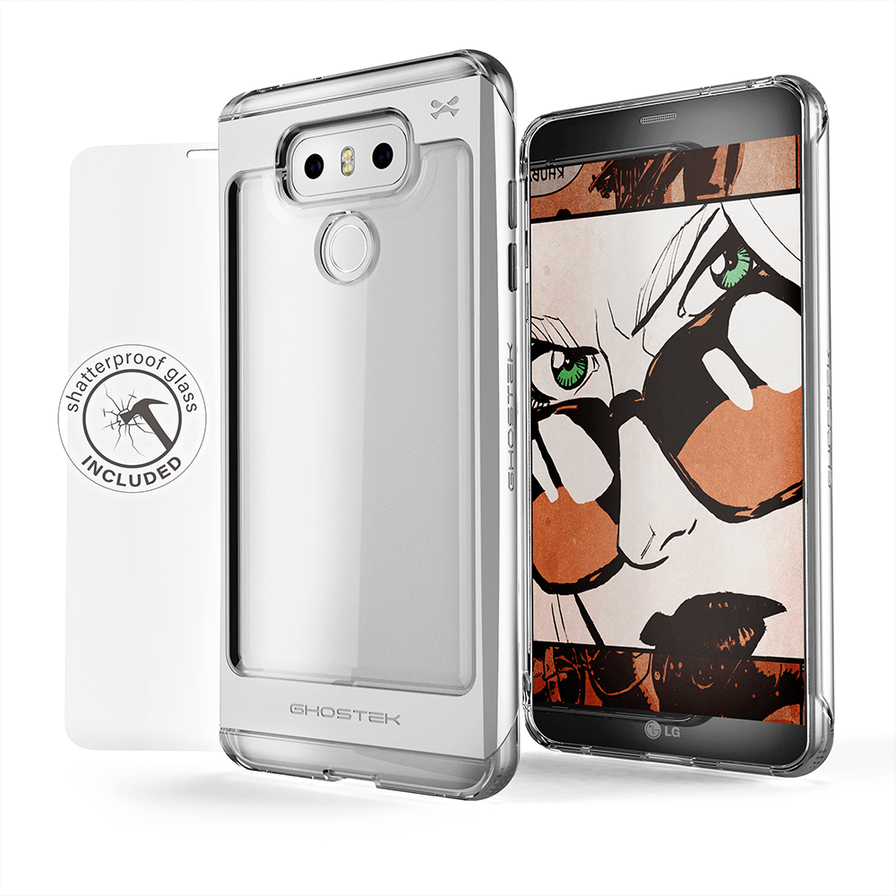 LG G6 Case, Ghostek® 2.0 Silver Series w/ Explosion-Proof Screen Protector | Aluminum Frame