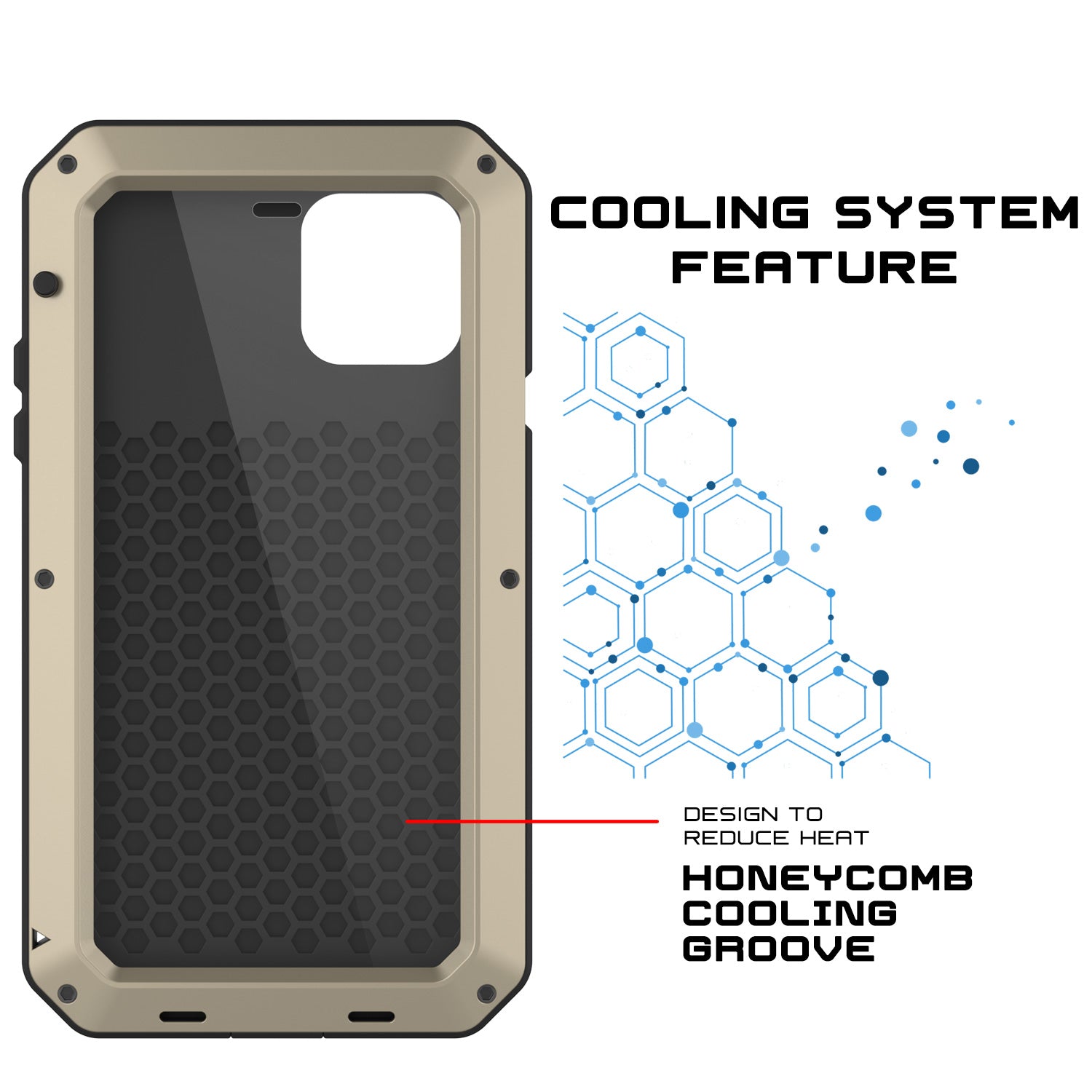 iPhone 11 Metal Case, Heavy Duty Military Grade Armor Cover [shock proof] Full Body Hard [Gold]