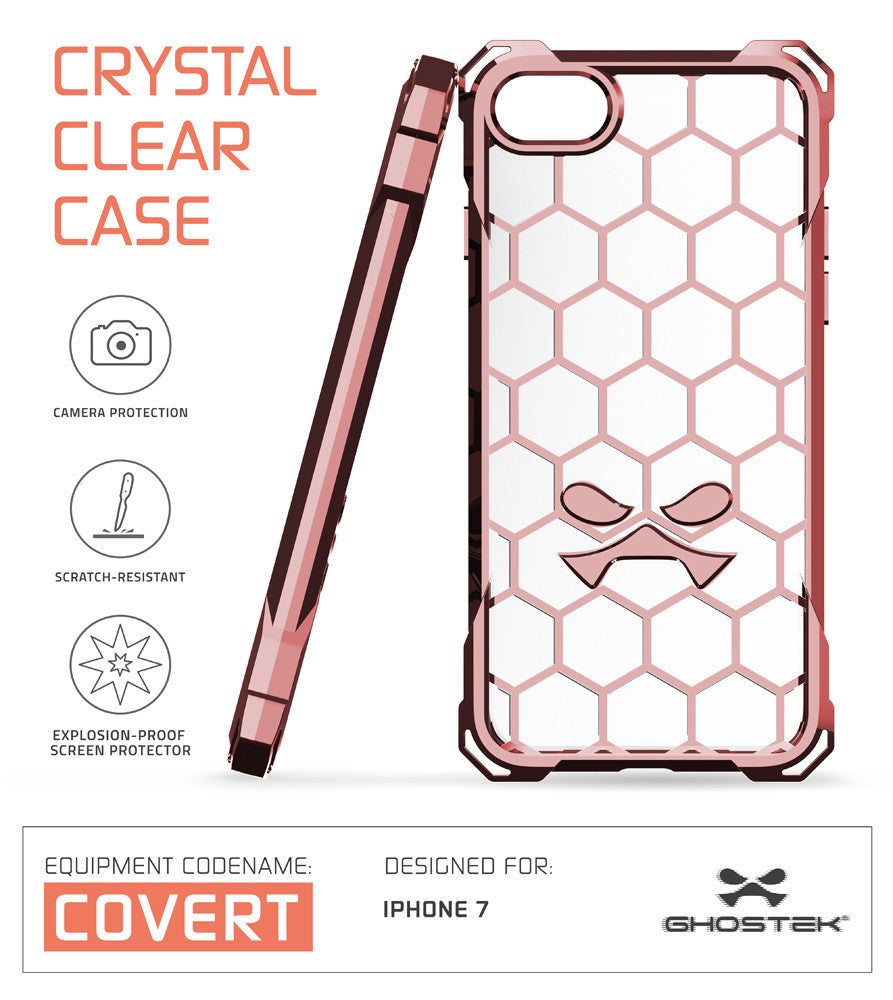 iPhone 7+ Plus Case, Ghostek® Covert Rose Pink, Premium Impact Protective Armor | Warranty