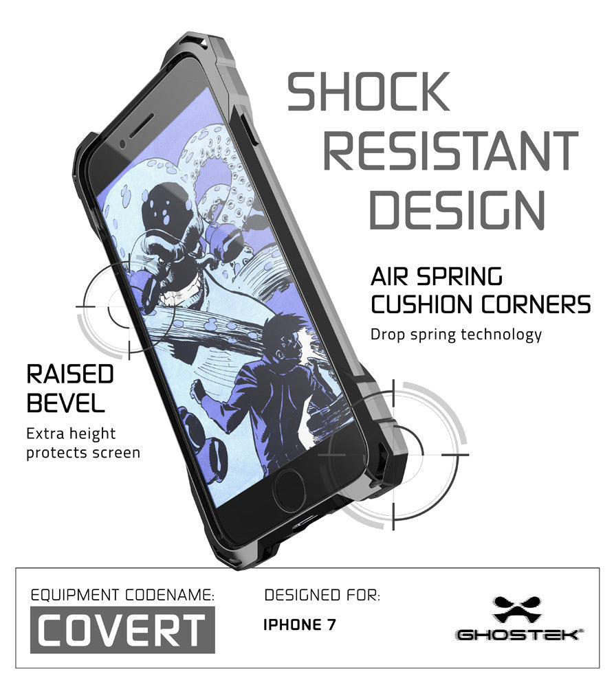 iPhone 7 Case, Ghostek® Covert Space Grey, Premium Impact Armor | Lifetime Warranty Exchange