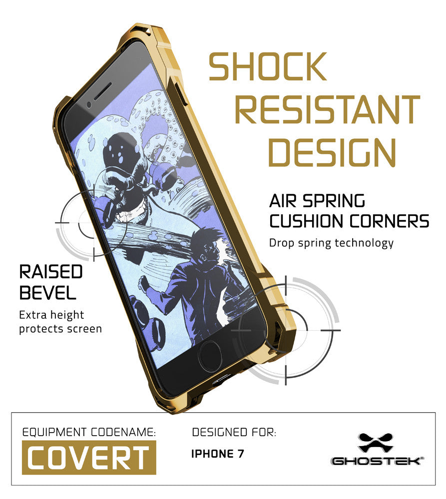 iPhone 7 Case, Ghostek® Covert Gold, Premium Impact Protective Armor | Lifetime Warranty Exchange