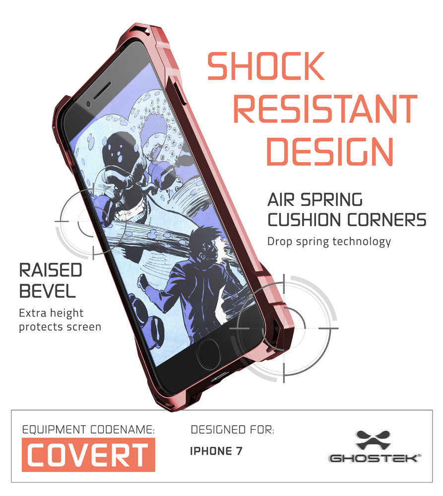 iPhone 7 Case, Ghostek® Covert Rose Pink, Premium Impact Protective Armor | Warranty