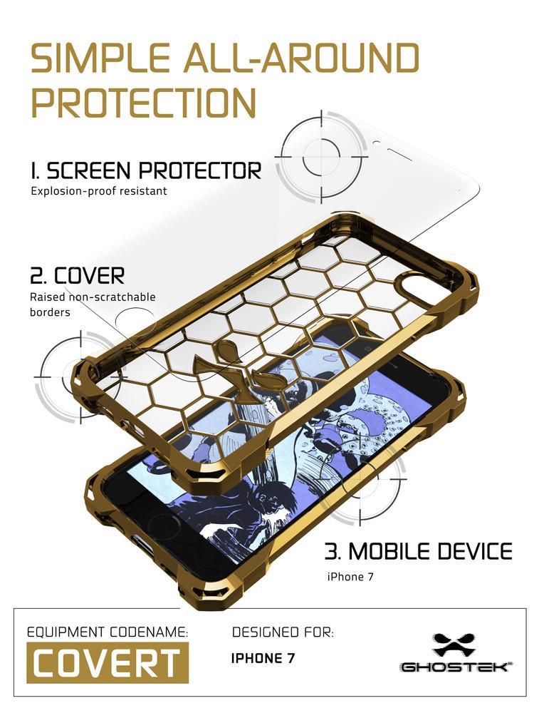 iPhone 8+ Plus Case, Ghostek® Covert Gold, Premium Impact Protective Armor | Warranty