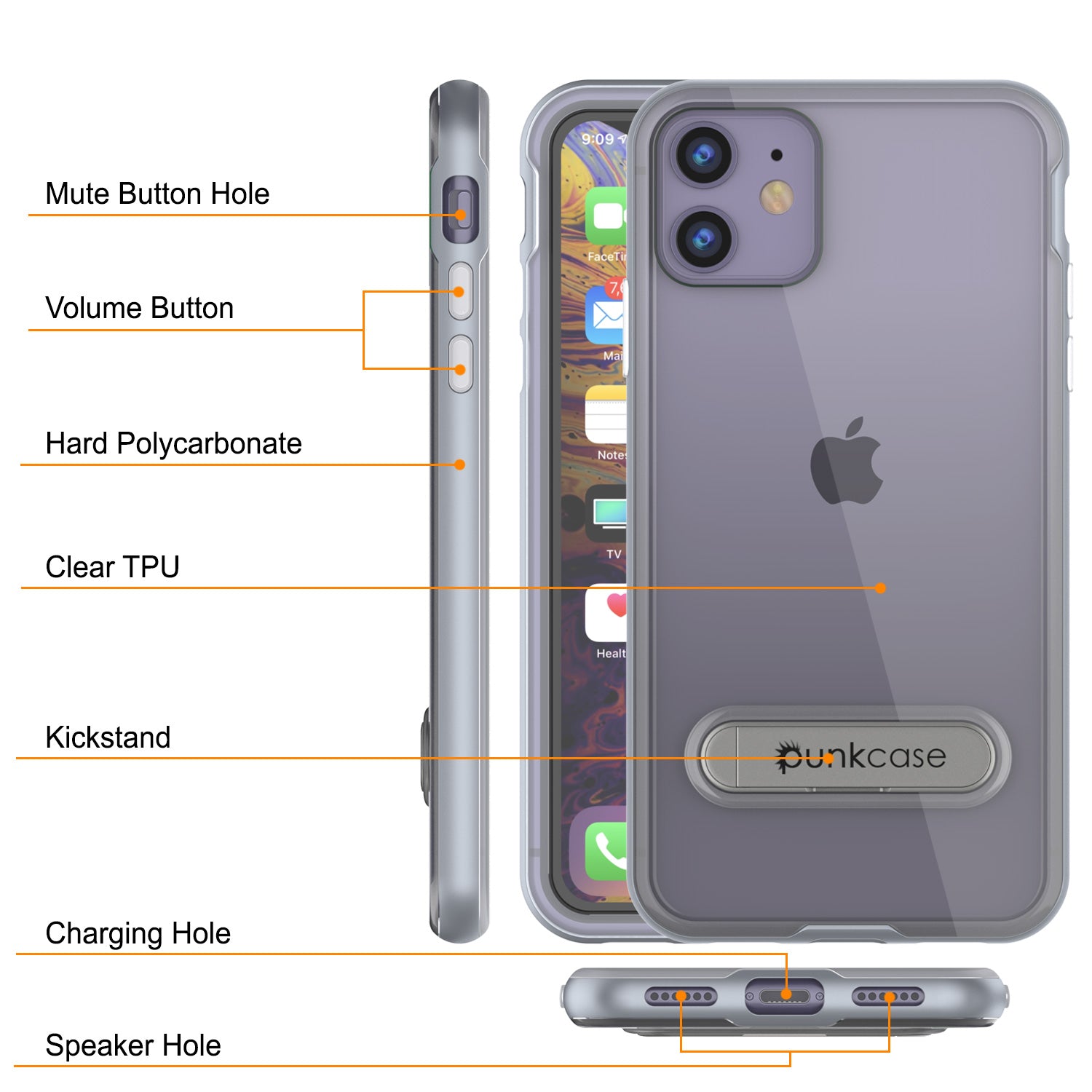 iPhone 11 Case, PUNKcase [LUCID 3.0 Series] [Slim Fit] Armor Cover w/ Integrated Screen Protector [Silver]