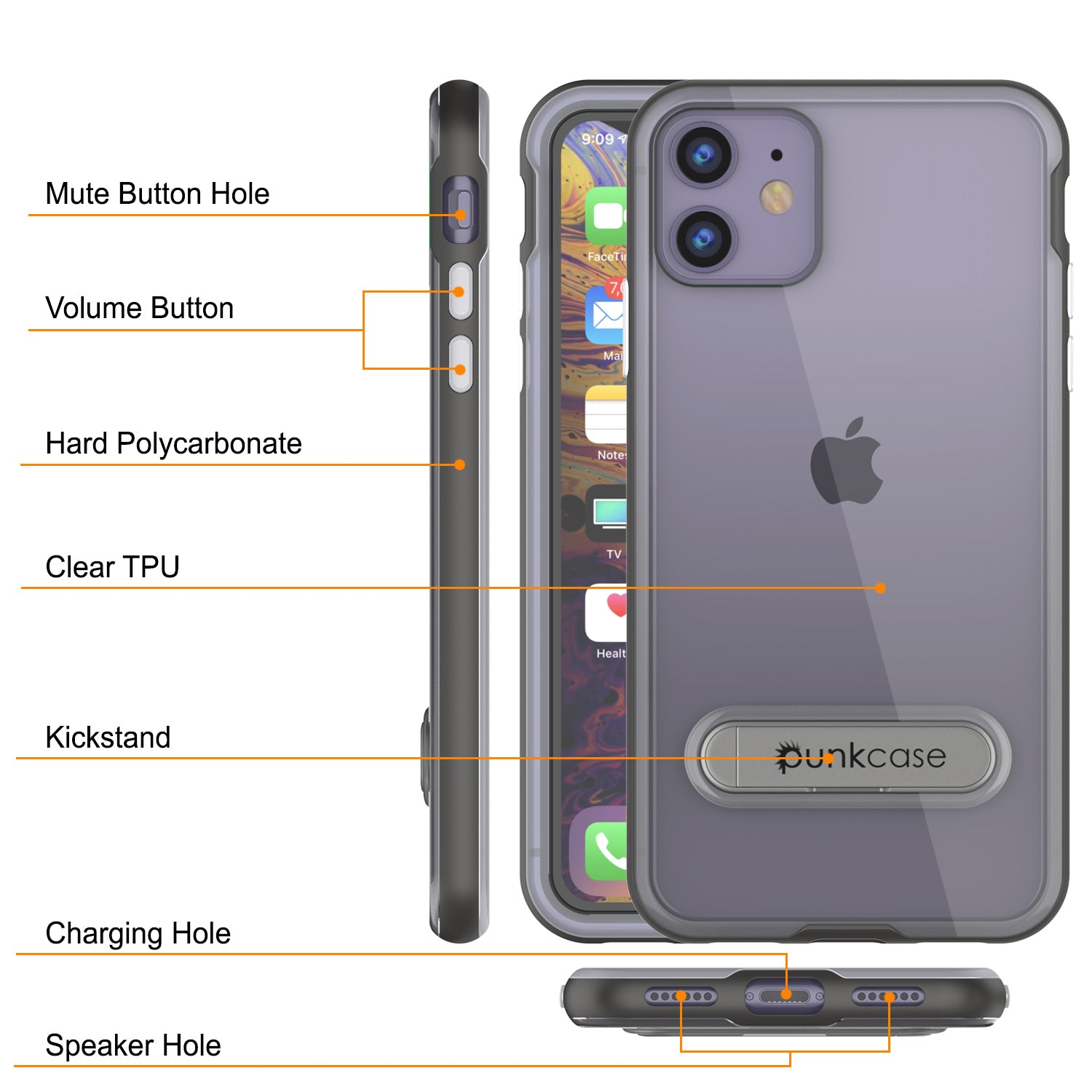 iPhone 11 Case, PUNKcase [LUCID 3.0 Series] [Slim Fit] Armor Cover w/ Integrated Screen Protector [Grey]
