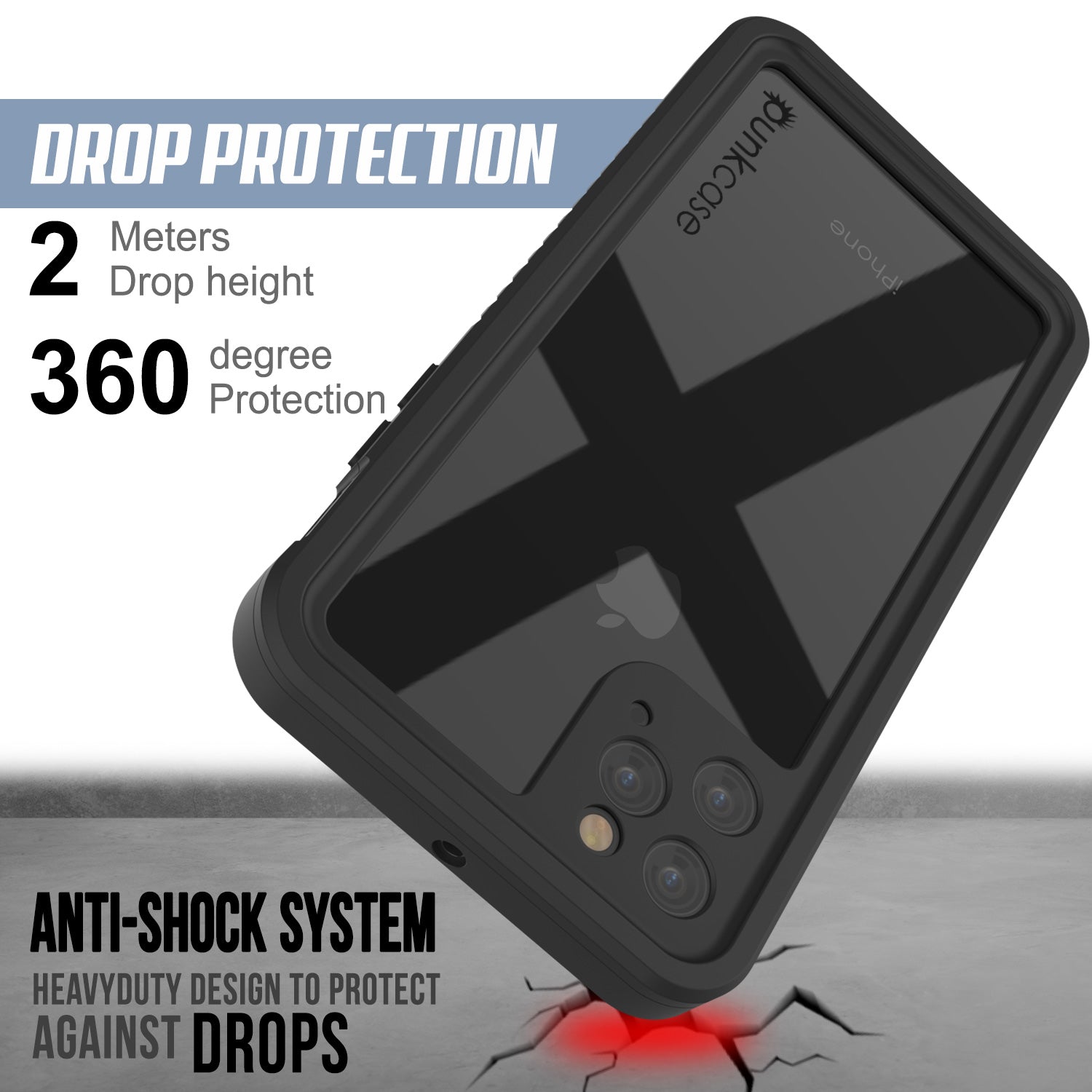 iPhone 11 Pro Max Waterproof Case, Punkcase [Extreme Series] Armor Cover W/ Built In Screen Protector [Purple]