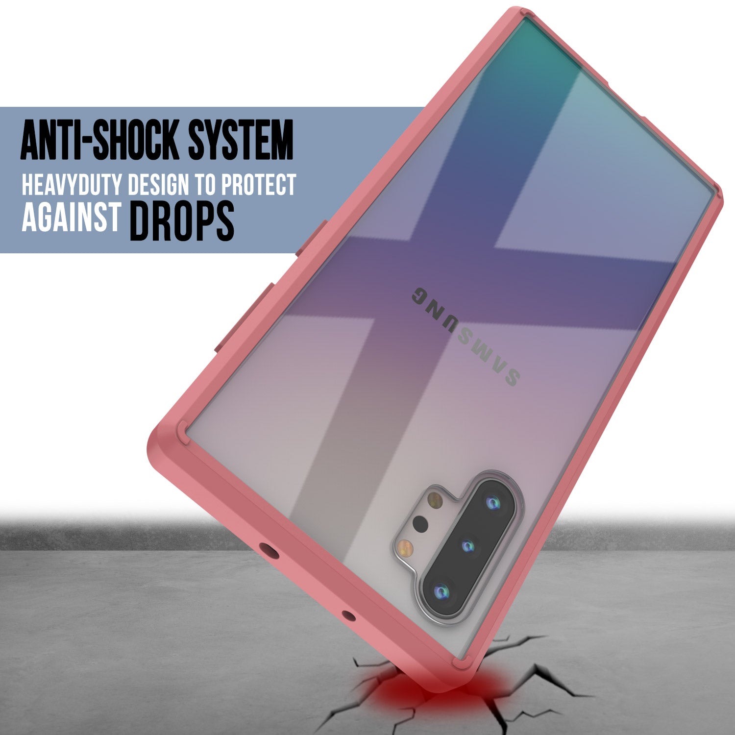 Galaxy Note 10+ Plus Punkcase Lucid-2.0 Series Slim Fit Armor Pink Case Cover