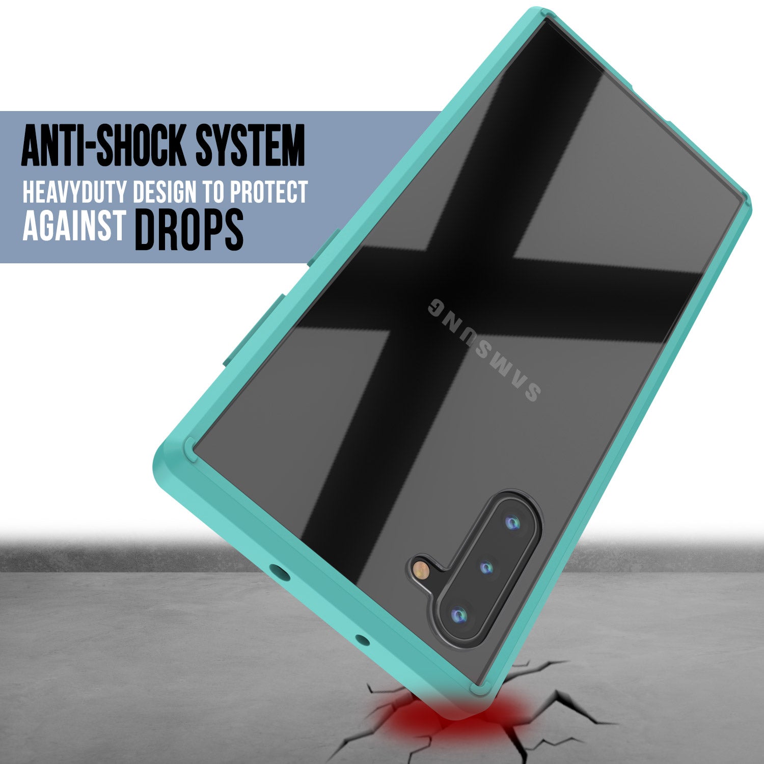 Galaxy Note 10 Punkcase Lucid-2.0 Series Slim Fit Armor Teal Case Cover