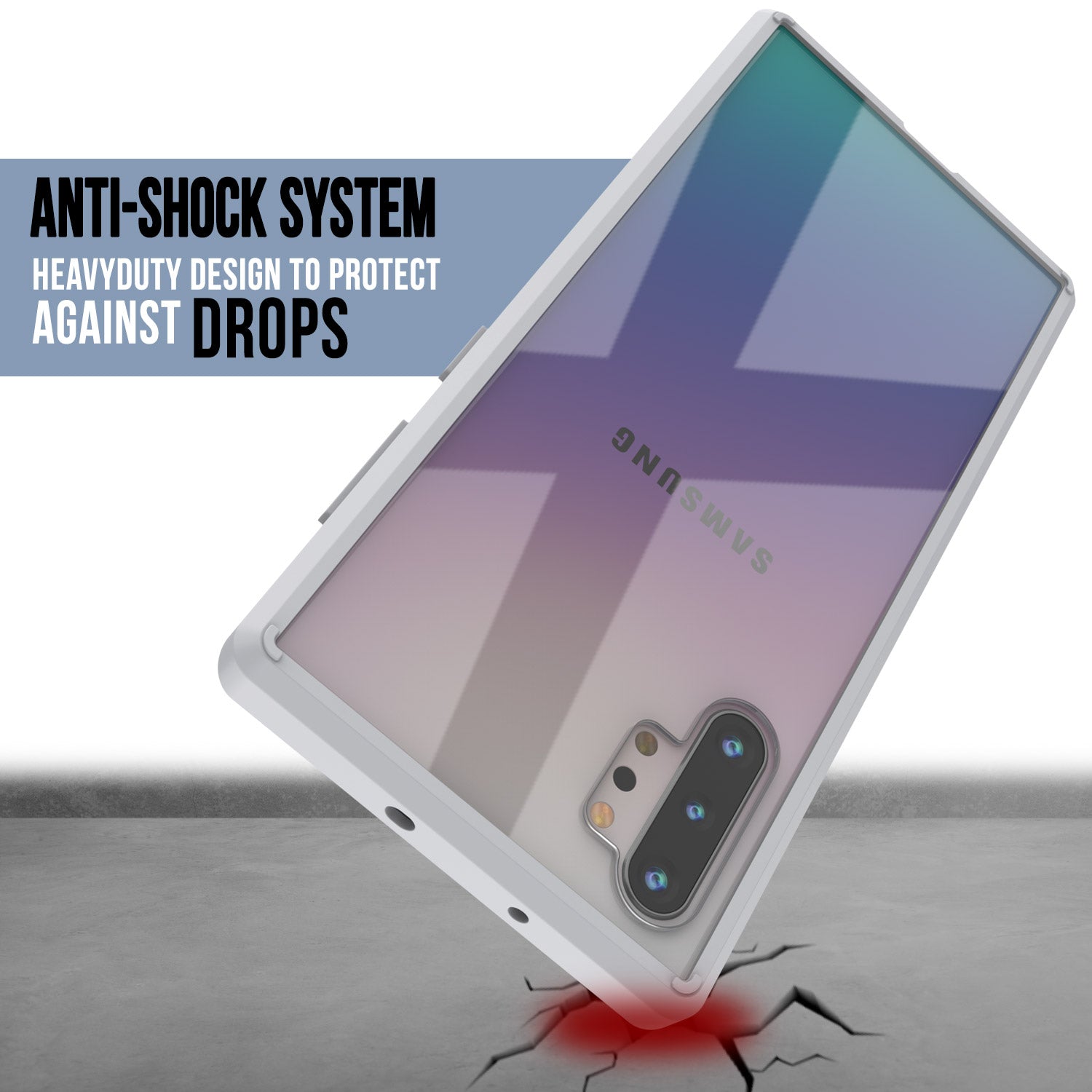 Galaxy Note 10+ Plus Punkcase Lucid-2.0 Series Slim Fit Armor White Case Cover