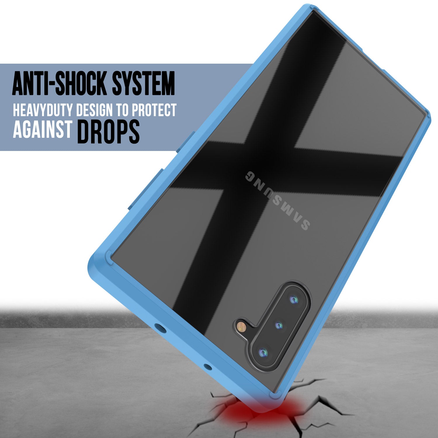 Galaxy Note 10 Punkcase Lucid-2.0 Series Slim Fit Armor Light Blue Case Cover