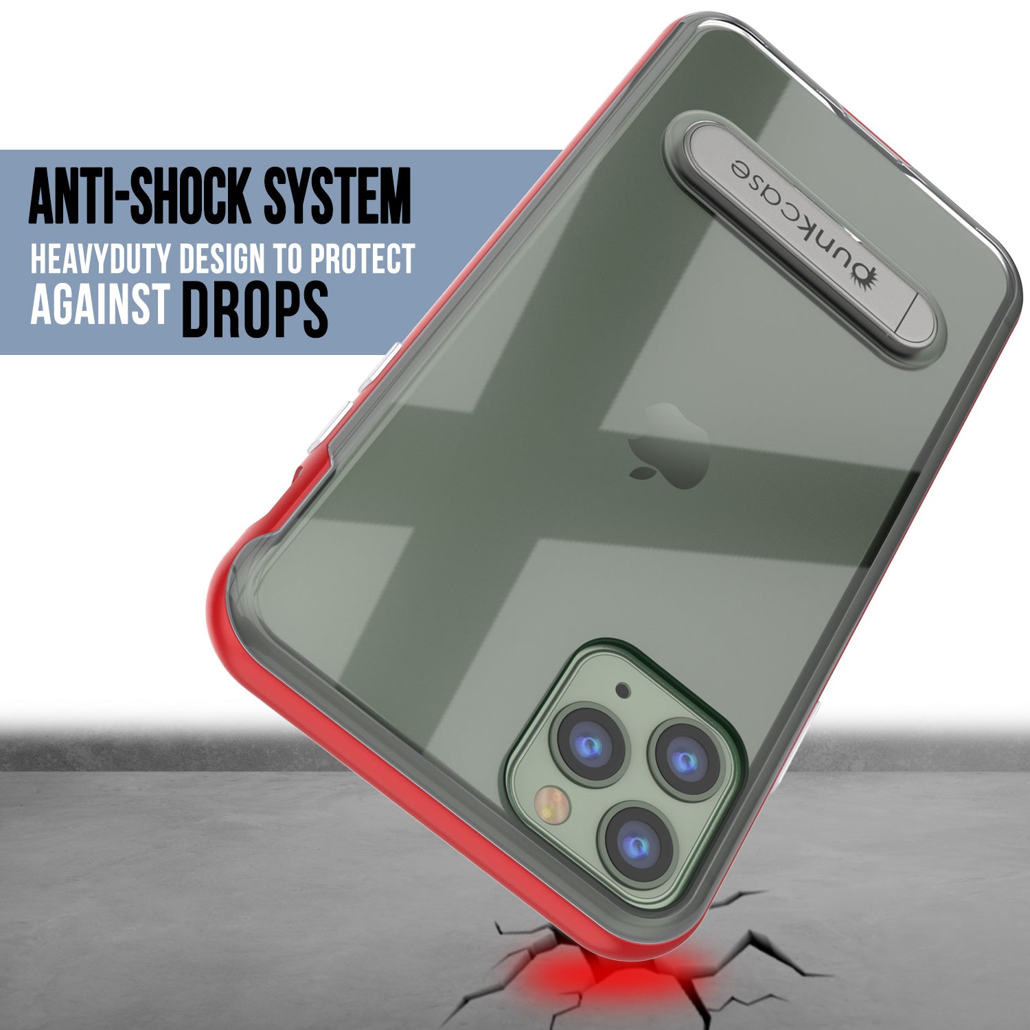 iPhone 11 Pro Case, PUNKcase [LUCID 3.0 Series] [Slim Fit] Armor Cover w/ Integrated Screen Protector [Red]