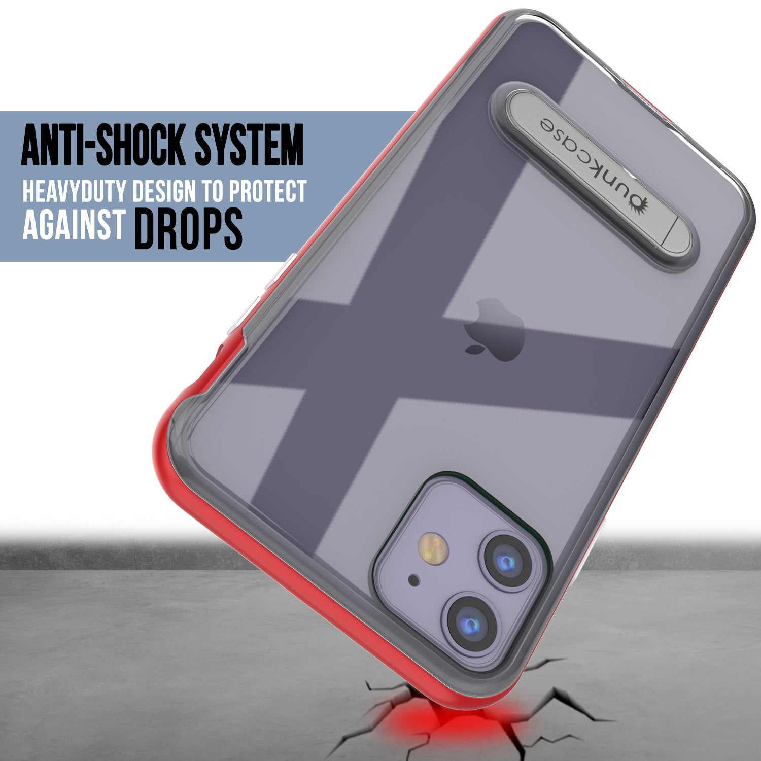 iPhone 11 Case, PUNKcase [LUCID 3.0 Series] [Slim Fit] Armor Cover w/ Integrated Screen Protector [Red]