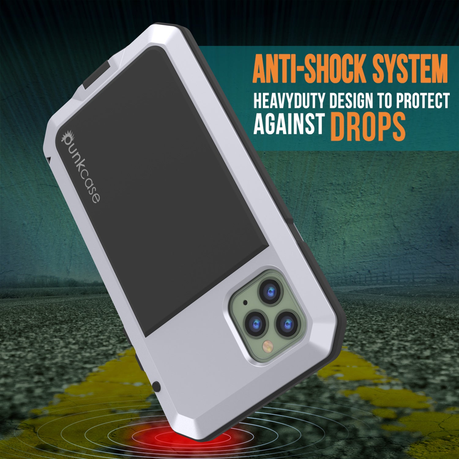 iPhone 11 Pro Max Metal Case, Heavy Duty Military Grade Armor Cover [shock proof] Full Body Hard [White]