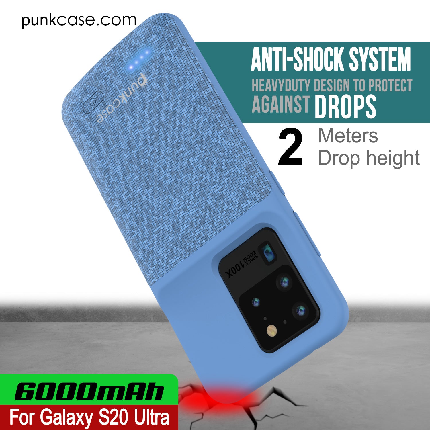 Samsung S20 Ultra Battery - 6000MAH, Blue | Punkcase punkcase