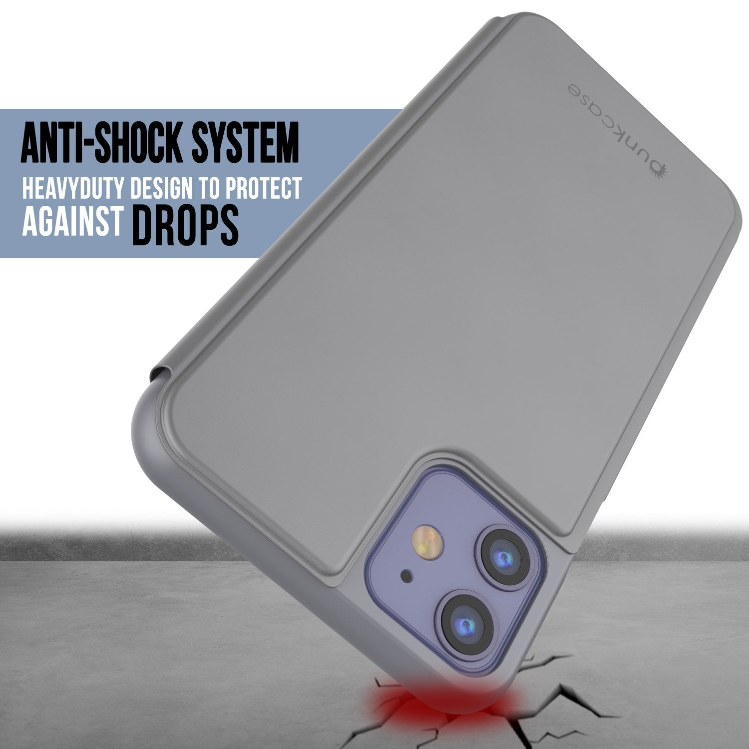 Punkcase iPhone 11 Pro Max Reflector Case Protective Flip Cover [Silver]