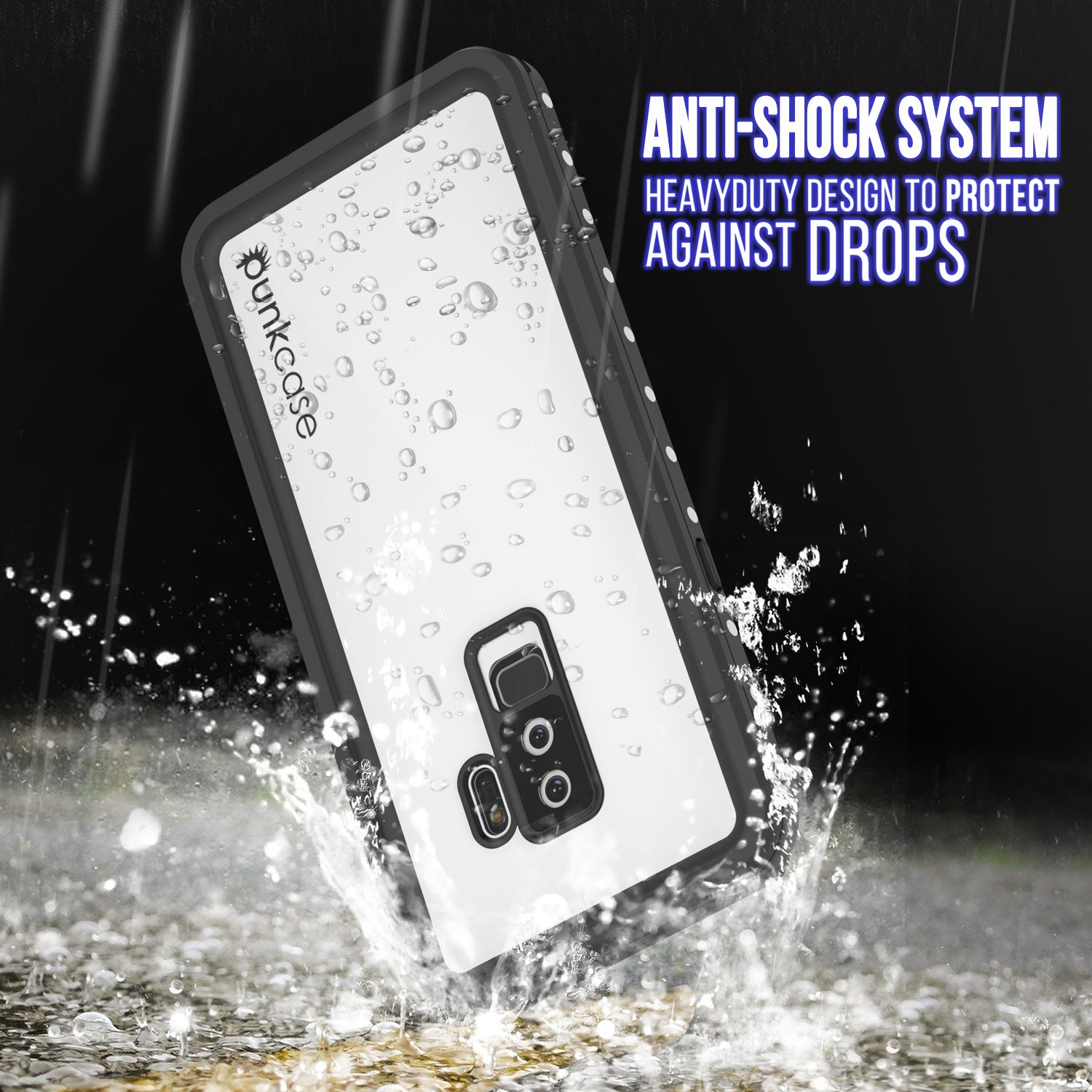 Galaxy S9 Plus Waterproof Case, Punkcase StudStar White Thin 6.6ft Underwater IP68 Shock/Snow Proof