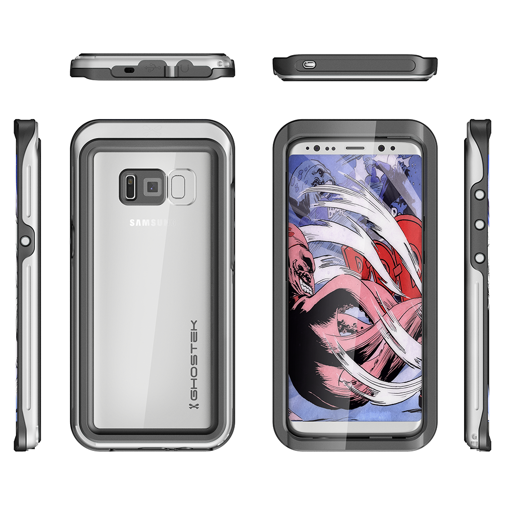 Galaxy S8 Waterproof Case, Ghostek Atomic 3 Silver Series | Underwater | Adventure Ready | Ultra Fit | Swimming
