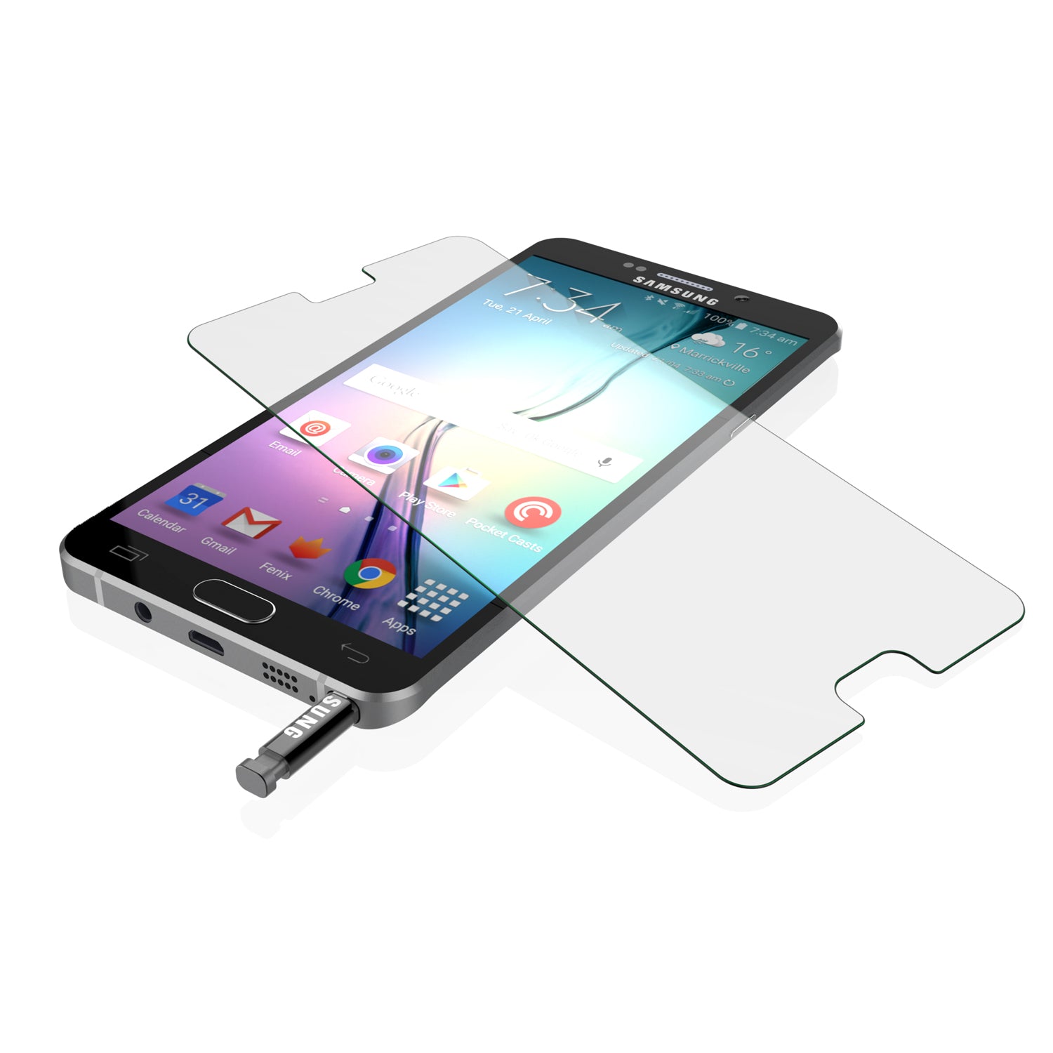 Galaxy Note 5 Punkcase Glass SHIELD Tempered Glass Screen Protector 0.33mm Thick 9H Glass Screen