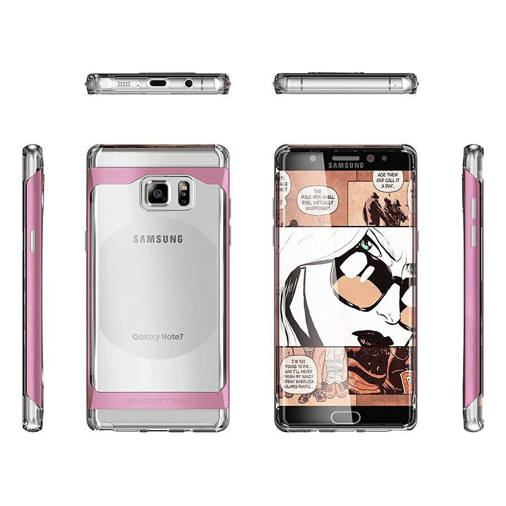 Galaxy Note 7 Case, Ghostek Pink 2.0 Pink Series w/ ExplosionProof Screen Protector | Aluminum Frame