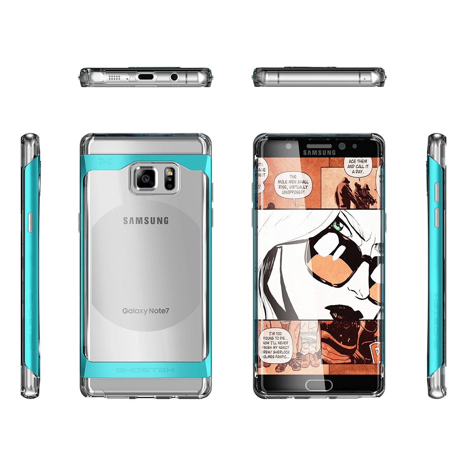 Galaxy Note Case, Ghostek® Teal Series w/ Explosion-Proof