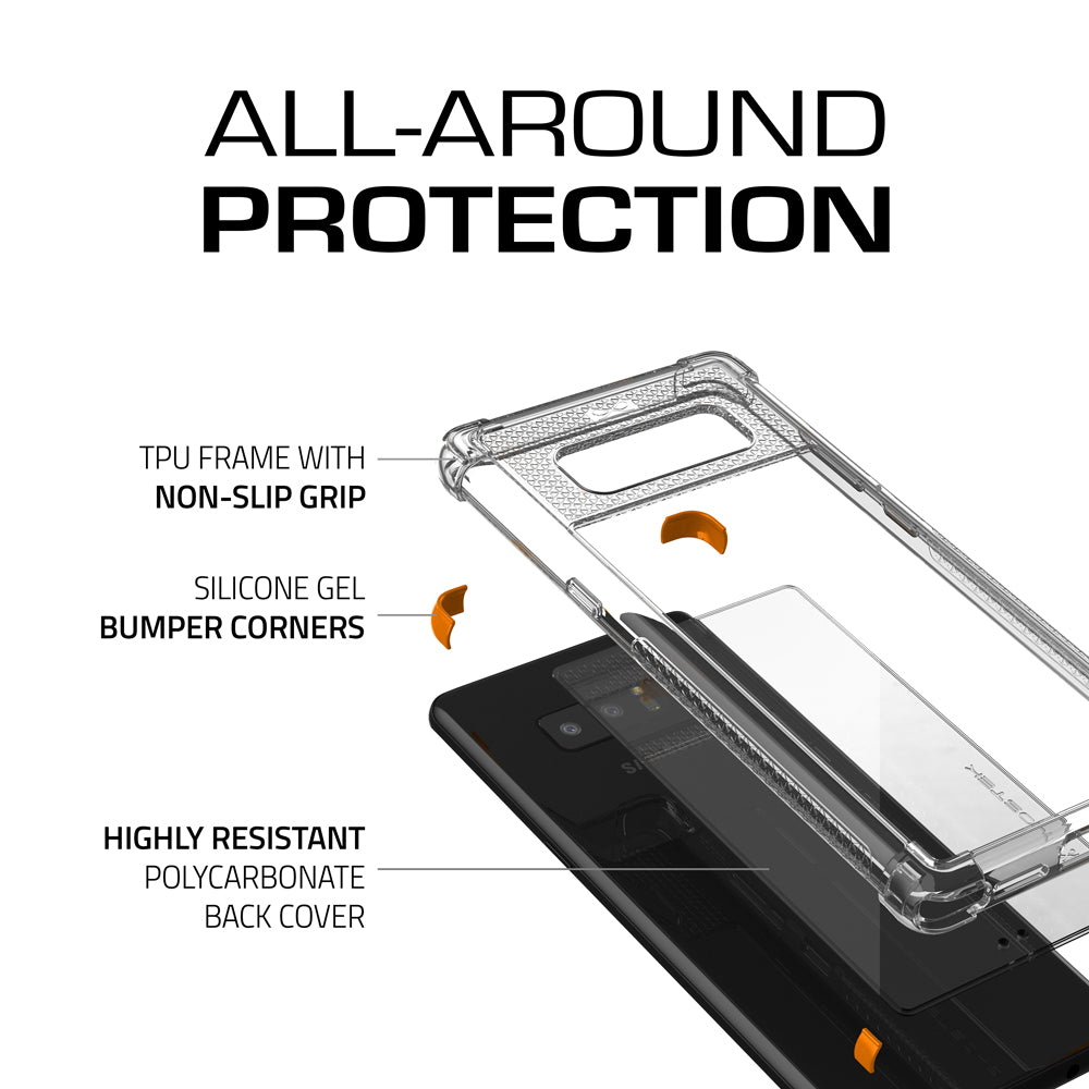 Galaxy Note 8 Ultra Shock Drop Protection Metal Case | Orange