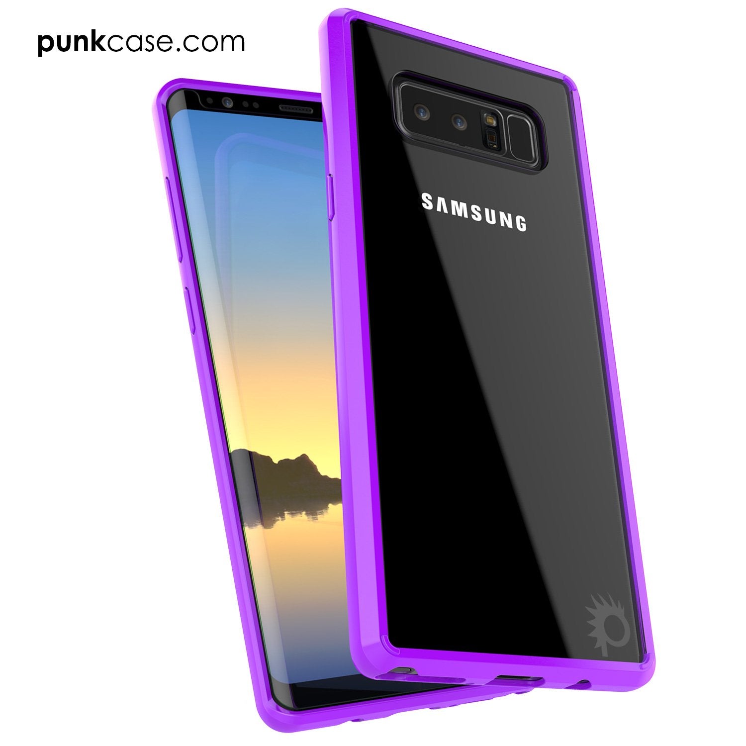 Galaxy Note 8 Screen Protector W/ Anti-Shock Proof Slim Case [Purple]