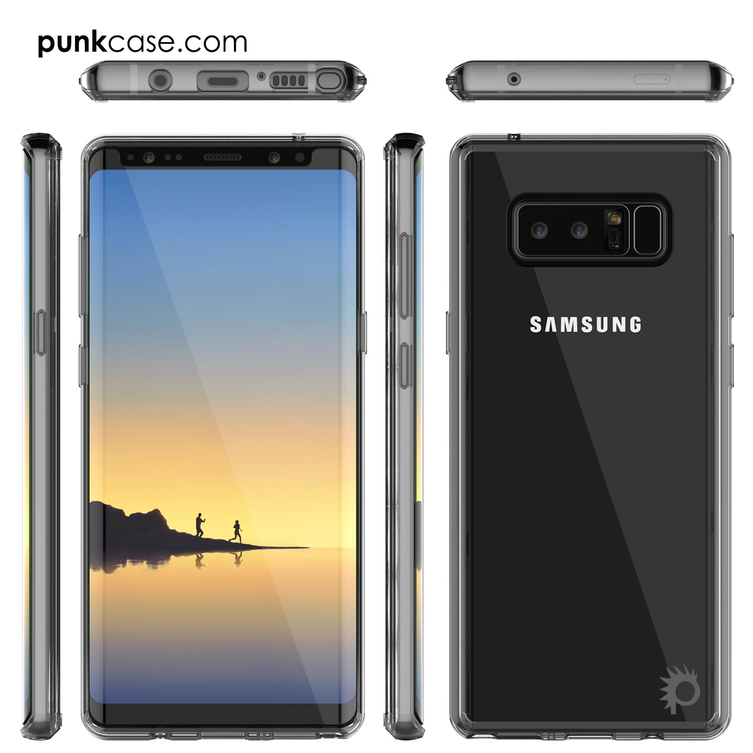 Galaxy Note 8 Screen Protector W/ Anti-Shock Proof Case [Crystal Black]